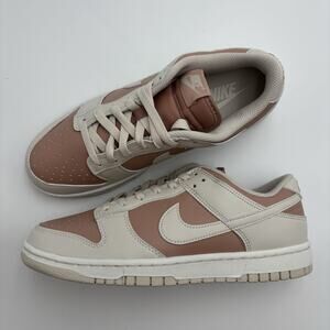 Women’s Nike Dunk Low Sneaker Particle Pink Lifestyle Shoes size 9